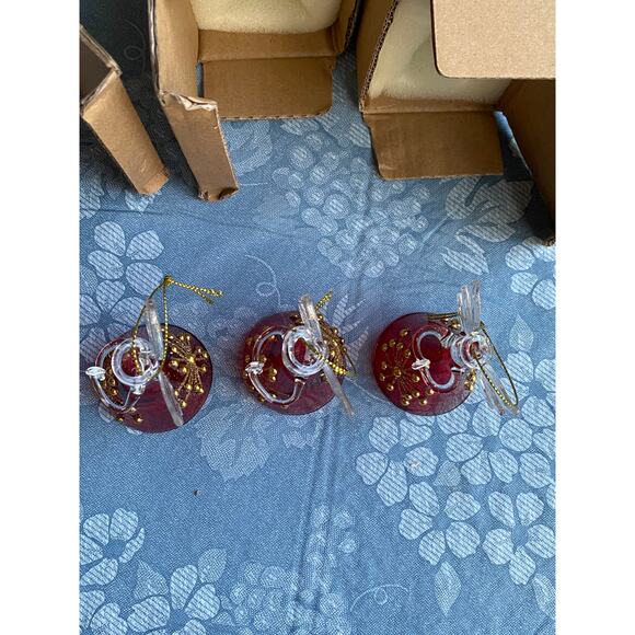 Glass angels red and gold. Set of Three (3) Christmas Ornaments NIB - Picture 16 of 16